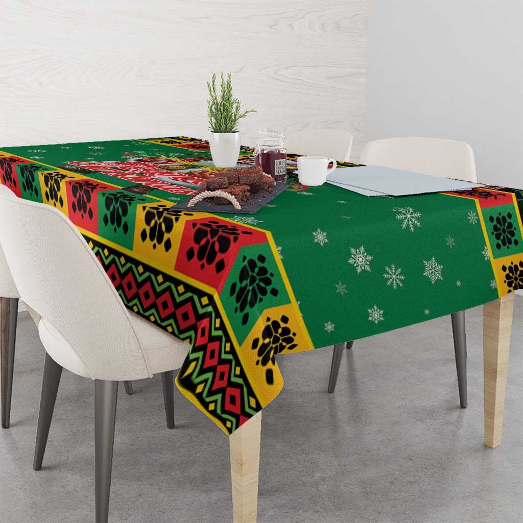 Jamaica Christmas Tablecloth Reggae Santa with Dreadlocks Design - Wonder Print Shop
