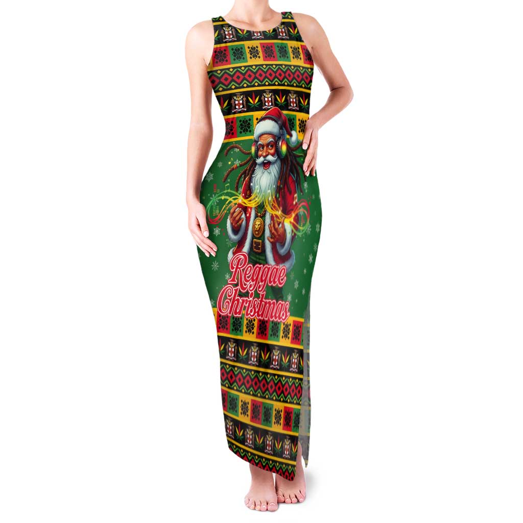 Jamaica Christmas Tank Maxi Dress Reggae Santa with Dreadlocks Design - Wonder Print Shop