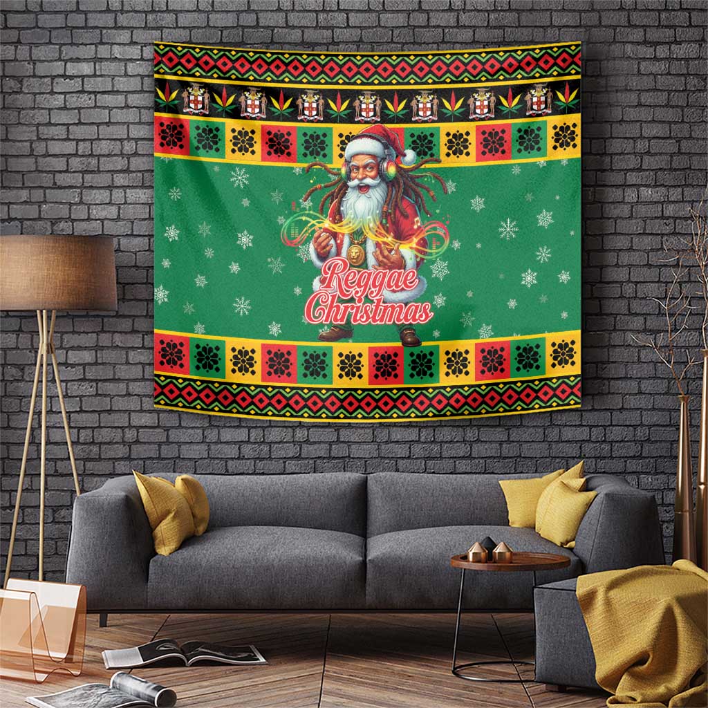 Jamaica Christmas Tapestry Reggae Santa with Dreadlocks Design - Wonder Print Shop