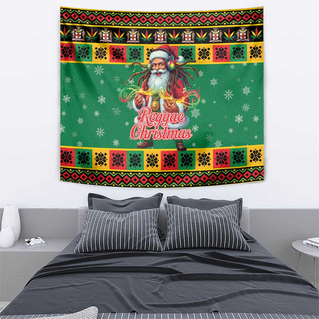 Jamaica Christmas Tapestry Reggae Santa with Dreadlocks Design - Wonder Print Shop