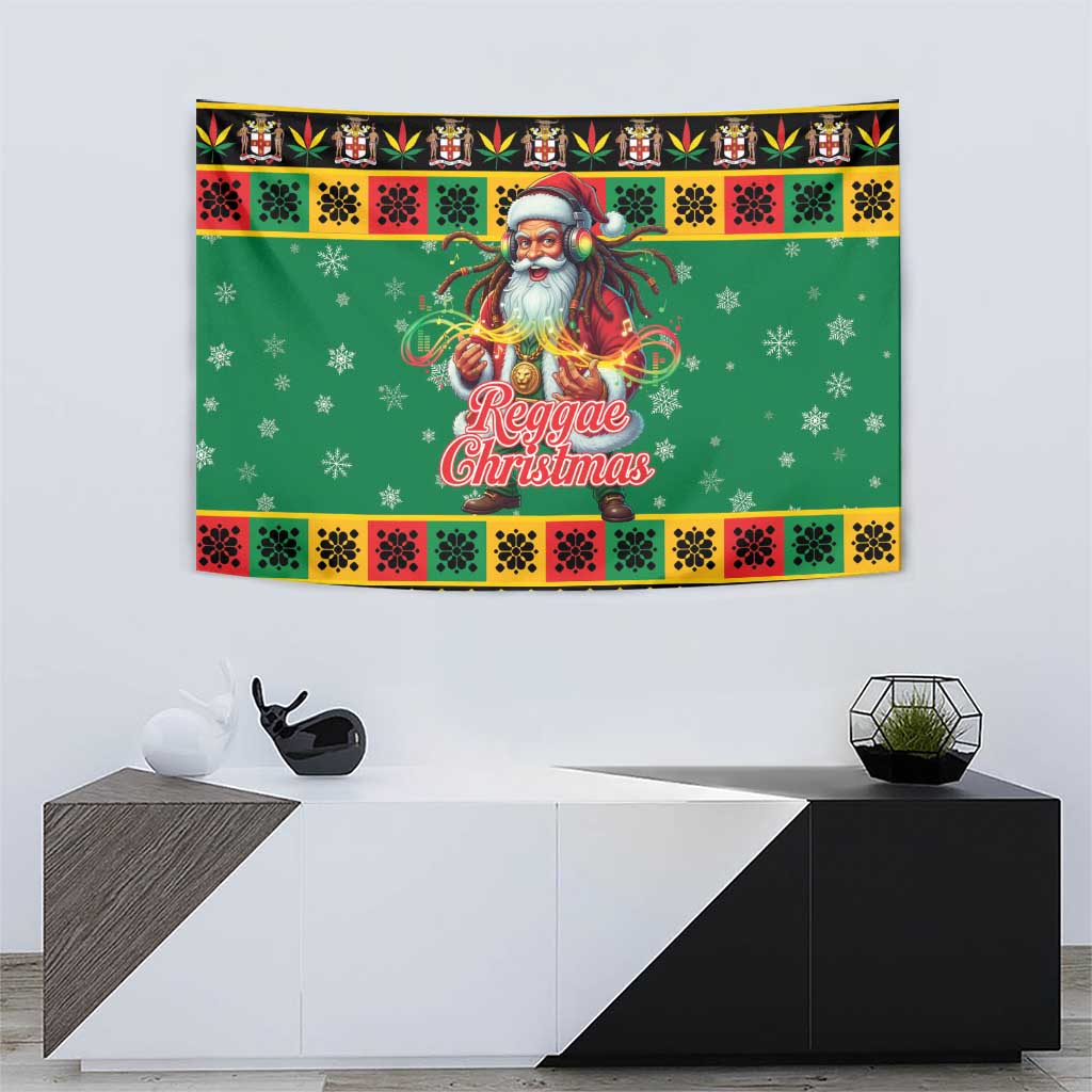 Jamaica Christmas Tapestry Reggae Santa with Dreadlocks Design - Wonder Print Shop