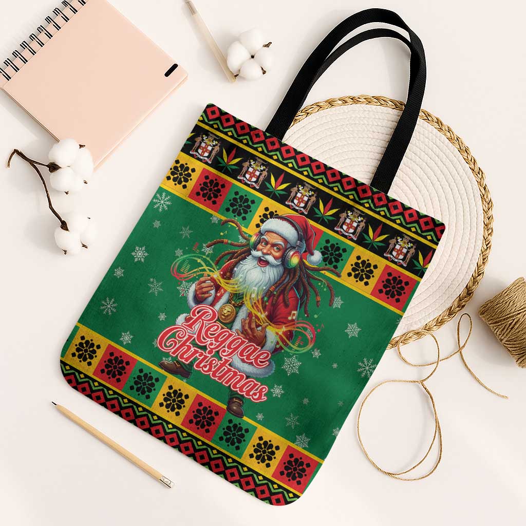 Jamaica Christmas Tote Bag Reggae Santa with Dreadlocks Design - Wonder Print Shop