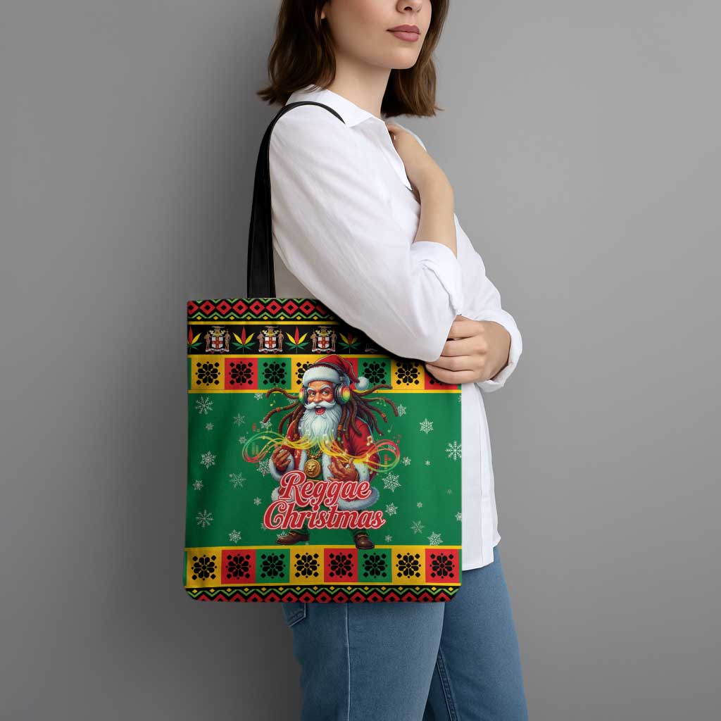 Jamaica Christmas Tote Bag Reggae Santa with Dreadlocks Design - Wonder Print Shop