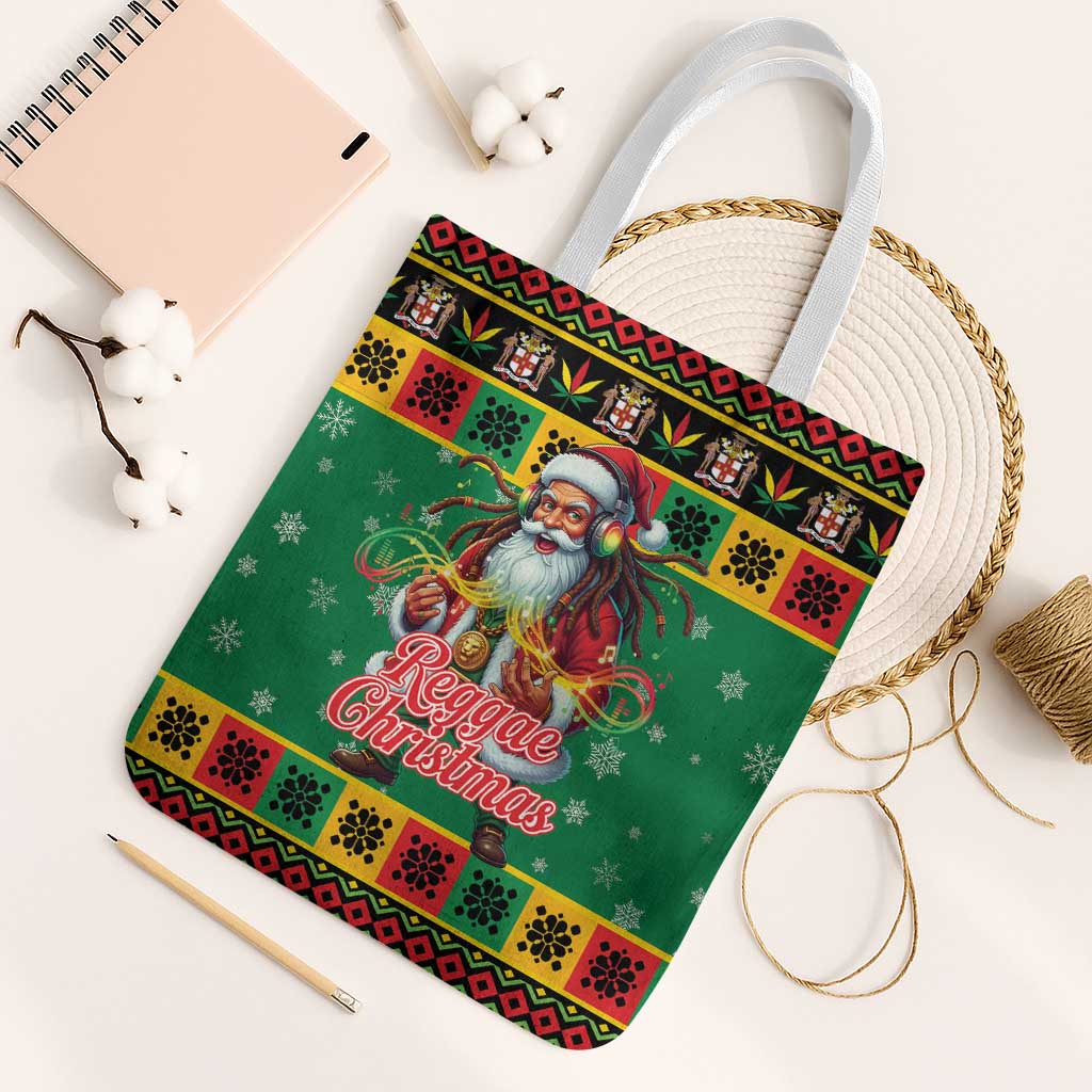 Jamaica Christmas Tote Bag Reggae Santa with Dreadlocks Design - Wonder Print Shop