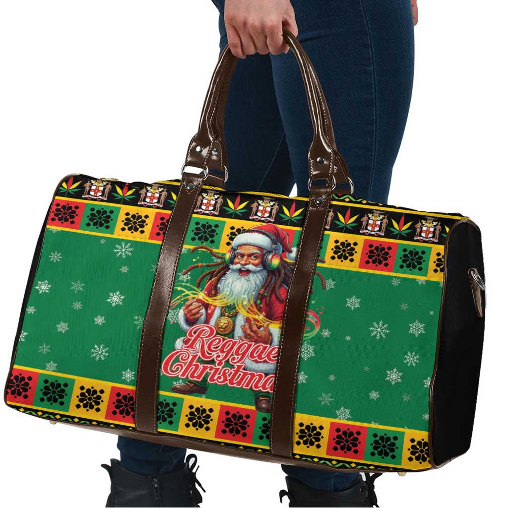 Jamaica Christmas Travel Bag Reggae Santa with Dreadlocks Design - Wonder Print Shop