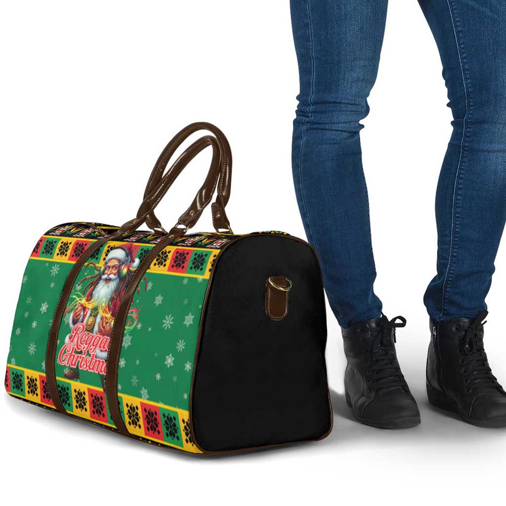 Jamaica Christmas Travel Bag Reggae Santa with Dreadlocks Design - Wonder Print Shop