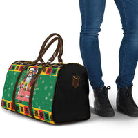 Jamaica Christmas Travel Bag Reggae Santa with Dreadlocks Design - Wonder Print Shop