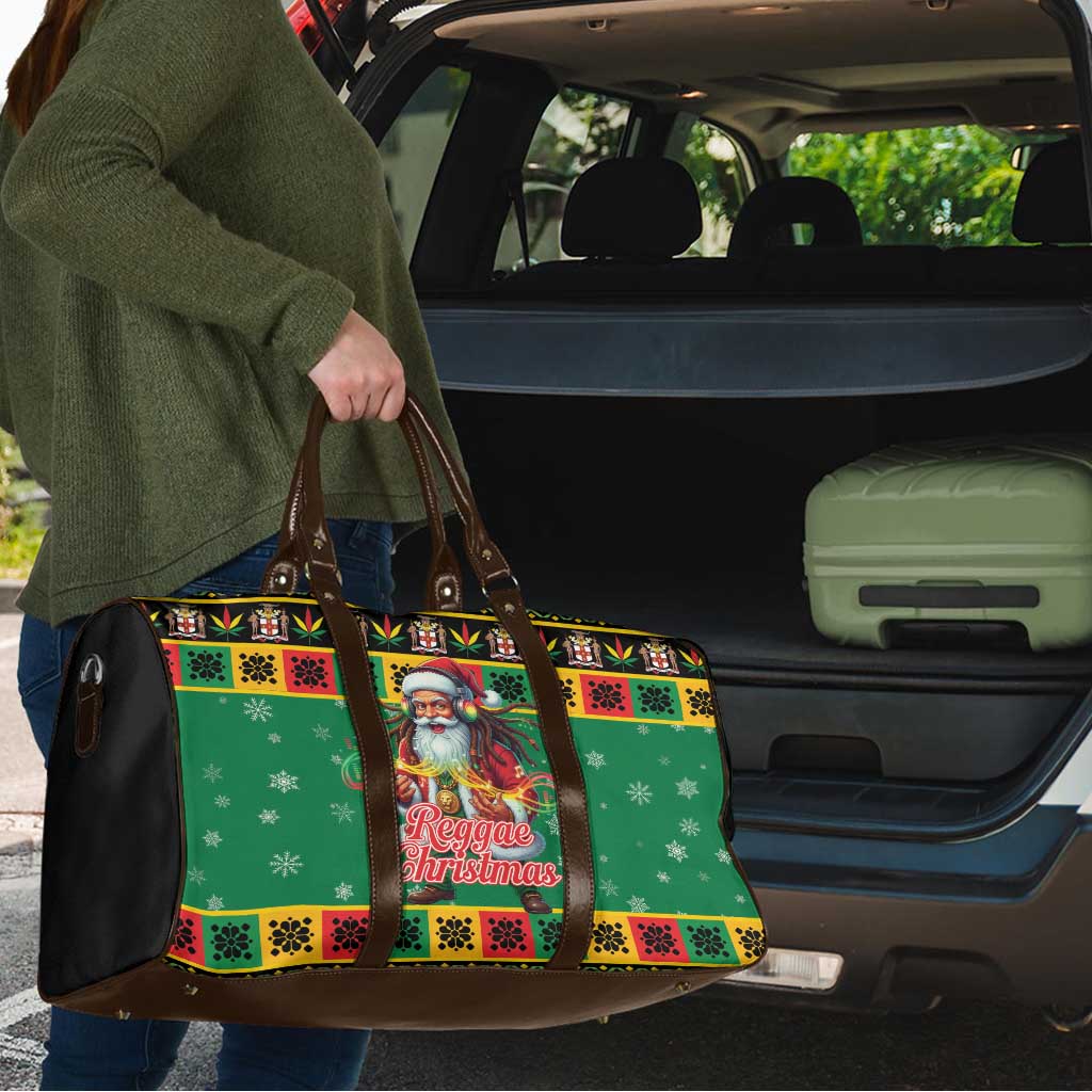 Jamaica Christmas Travel Bag Reggae Santa with Dreadlocks Design - Wonder Print Shop