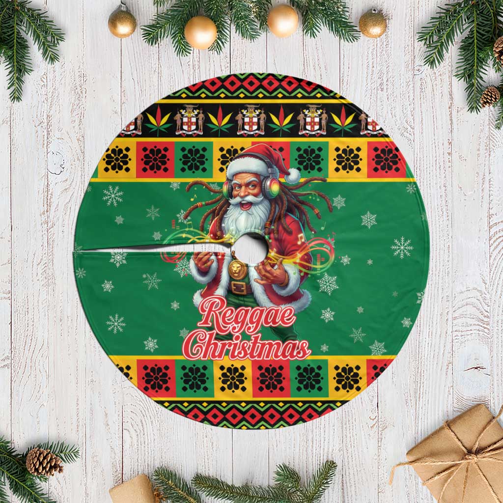 Jamaica Christmas Tree Skirt Reggae Santa with Dreadlocks Design - Wonder Print Shop