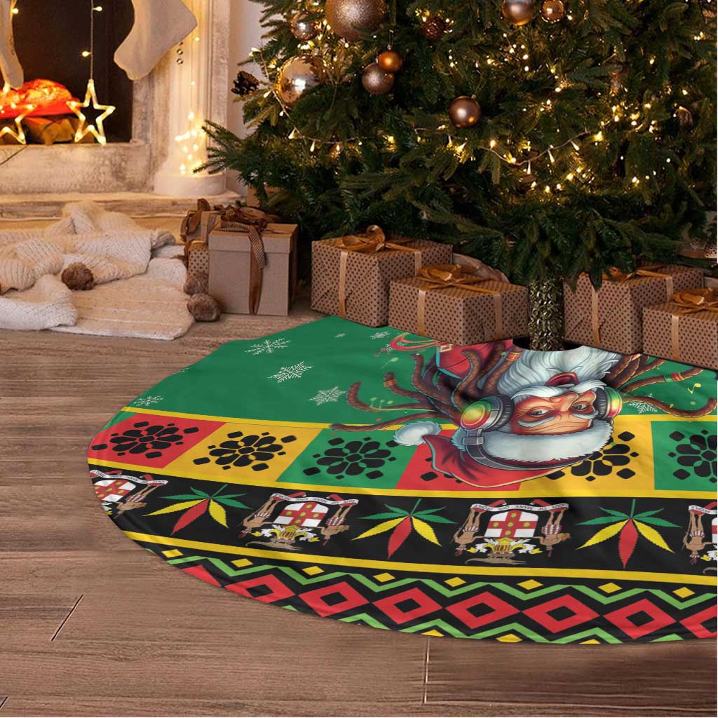Jamaica Christmas Tree Skirt Reggae Santa with Dreadlocks Design - Wonder Print Shop