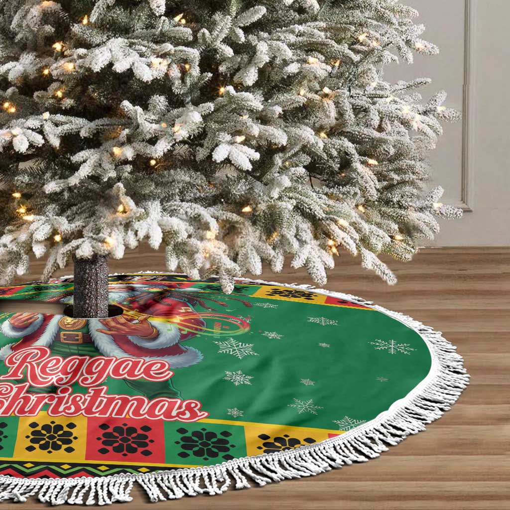 Jamaica Christmas Tree Skirt Reggae Santa with Dreadlocks Design - Wonder Print Shop