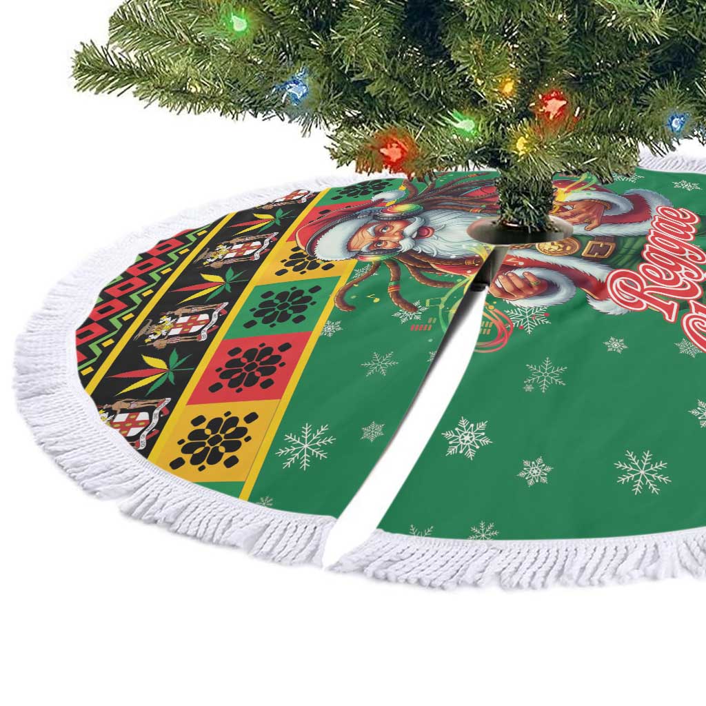 Jamaica Christmas Tree Skirt Reggae Santa with Dreadlocks Design - Wonder Print Shop