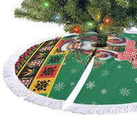 Jamaica Christmas Tree Skirt Reggae Santa with Dreadlocks Design - Wonder Print Shop