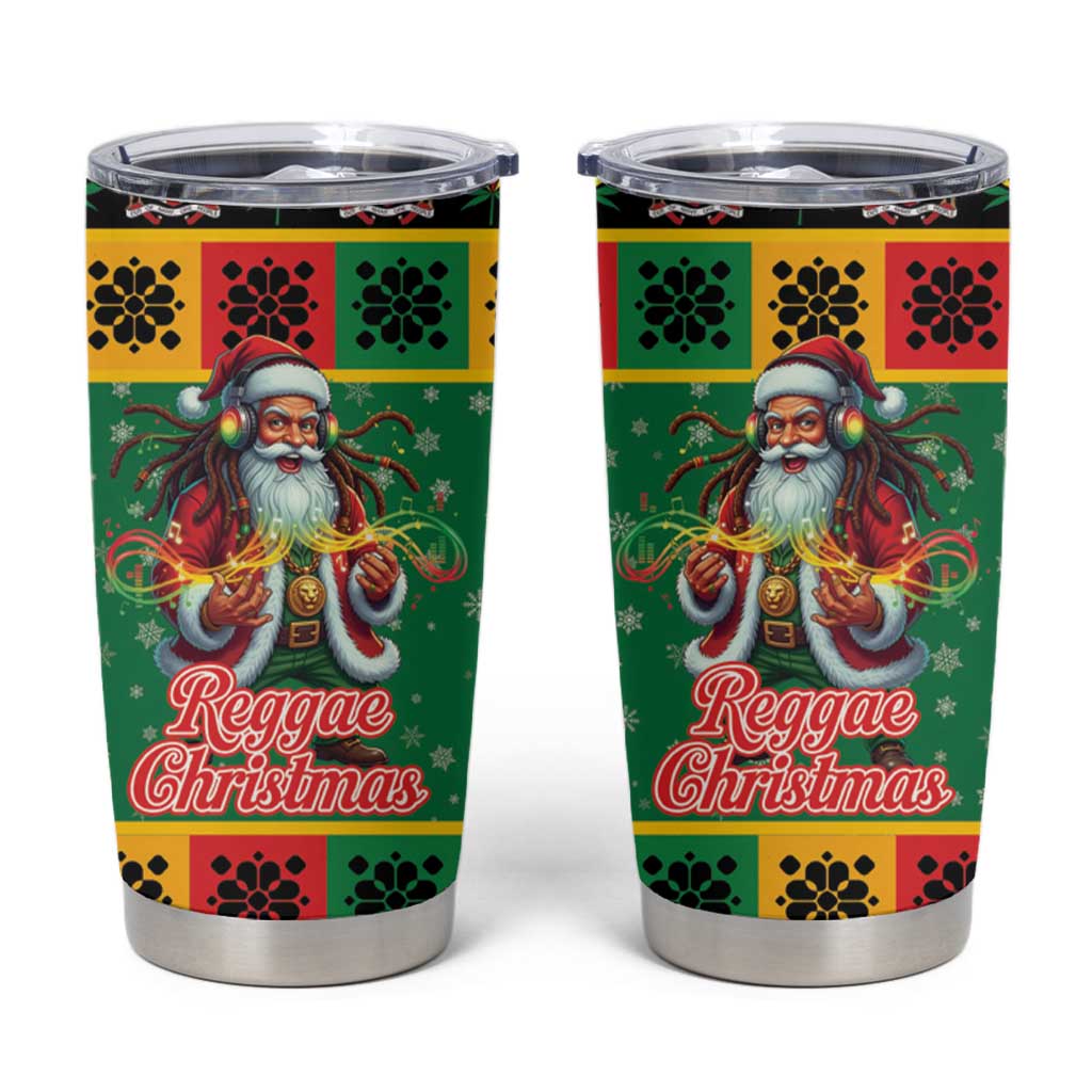 Jamaica Christmas Tumbler Cup Reggae Santa with Dreadlocks Design - Wonder Print Shop
