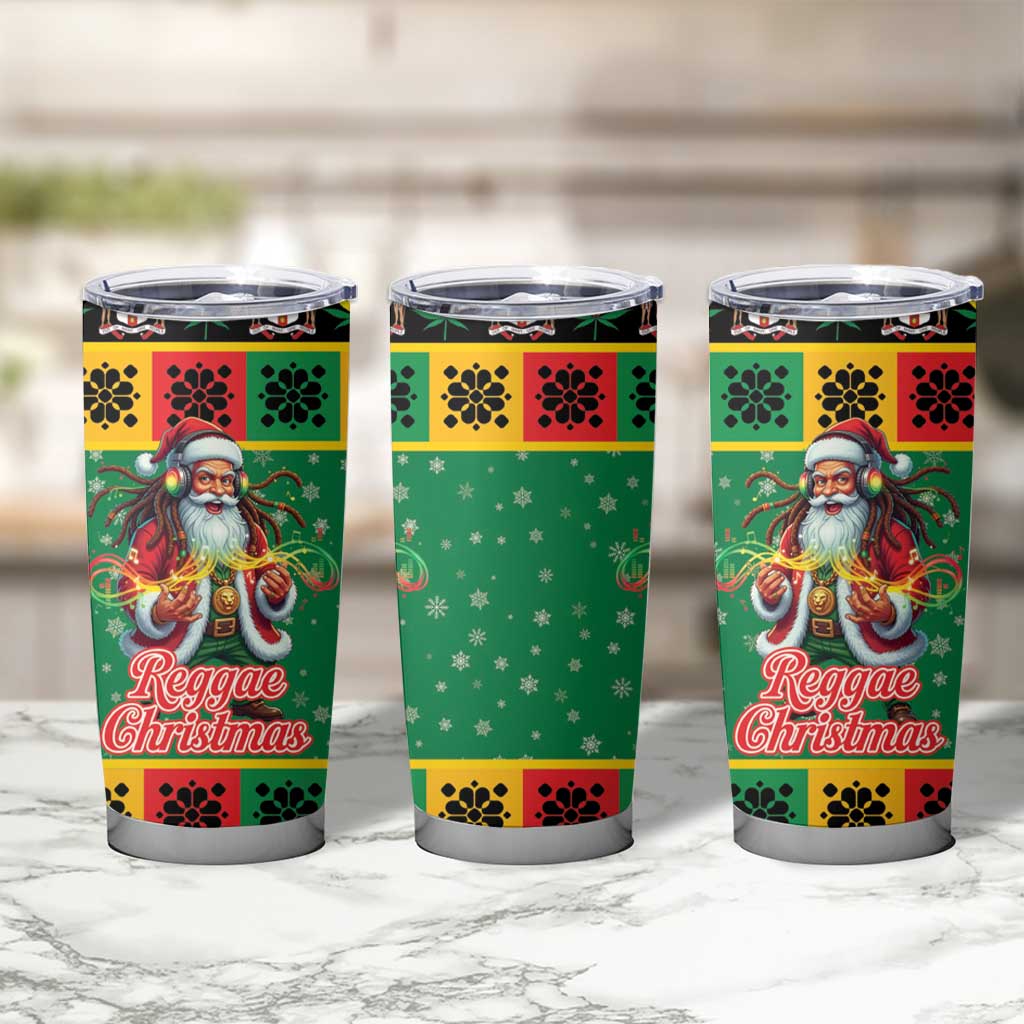 Jamaica Christmas Tumbler Cup Reggae Santa with Dreadlocks Design - Wonder Print Shop