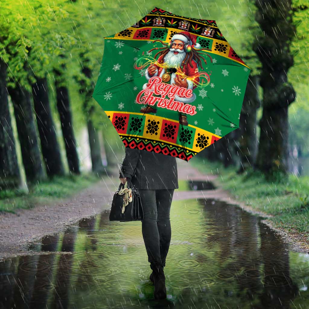 Jamaica Christmas Umbrella Reggae Santa with Dreadlocks Design - Wonder Print Shop