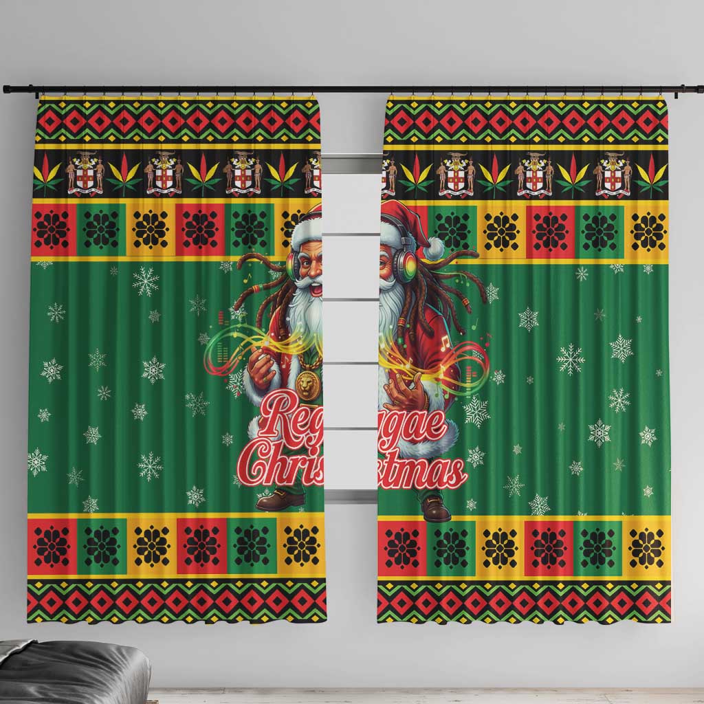 Jamaica Christmas Window Curtain Reggae Santa with Dreadlocks Design - Wonder Print Shop