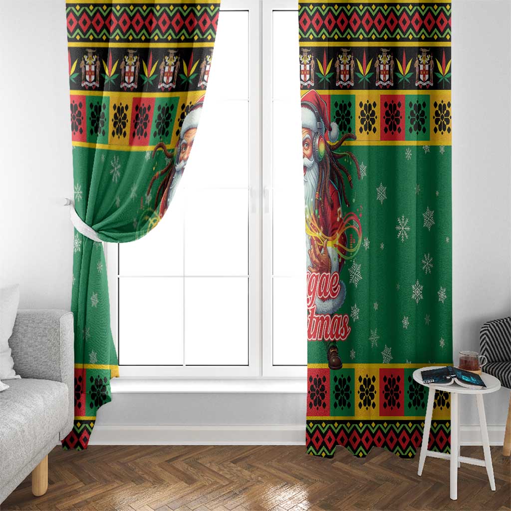 Jamaica Christmas Window Curtain Reggae Santa with Dreadlocks Design - Wonder Print Shop