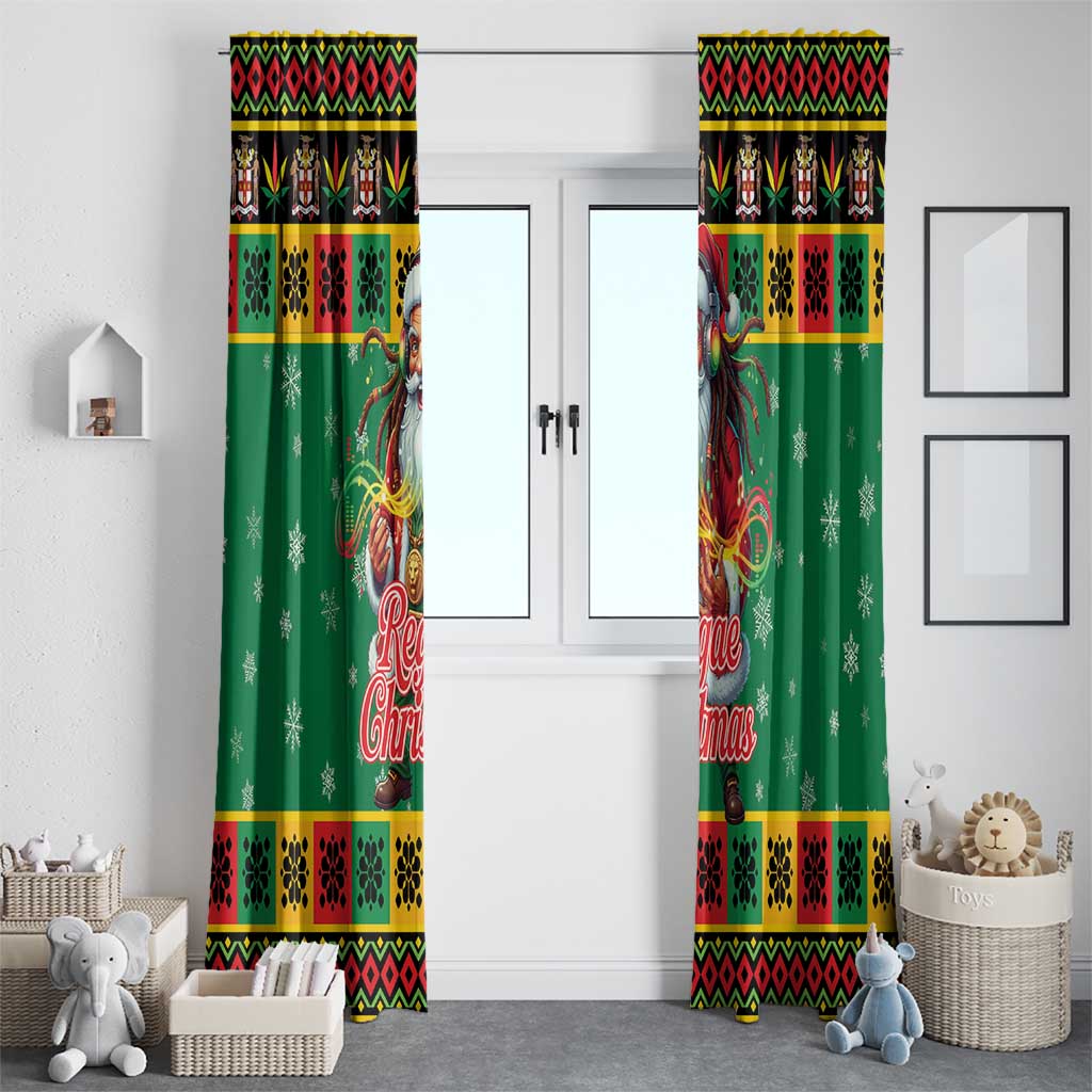 Jamaica Christmas Window Curtain Reggae Santa with Dreadlocks Design - Wonder Print Shop