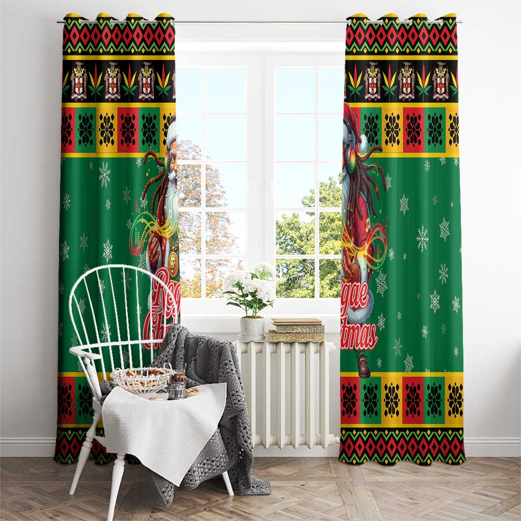 Jamaica Christmas Window Curtain Reggae Santa with Dreadlocks Design - Wonder Print Shop