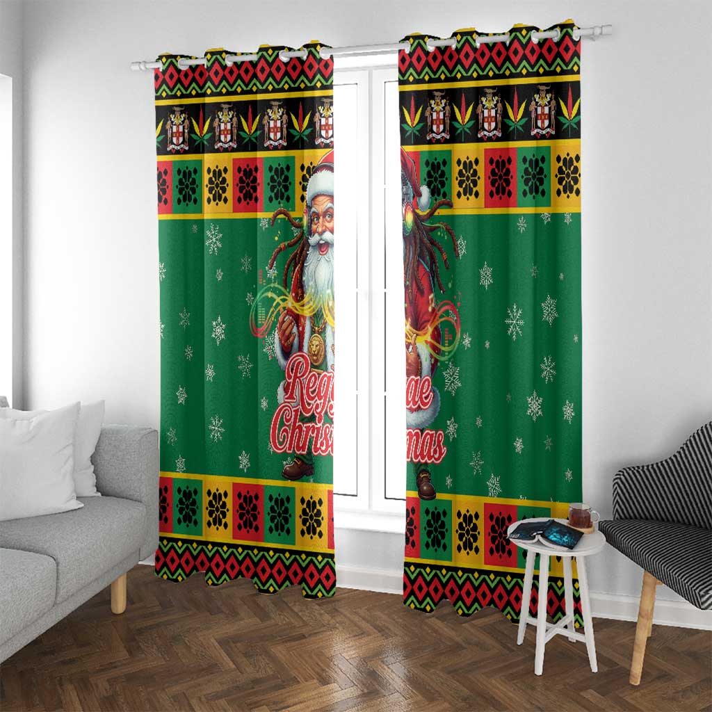 Jamaica Christmas Window Curtain Reggae Santa with Dreadlocks Design - Wonder Print Shop