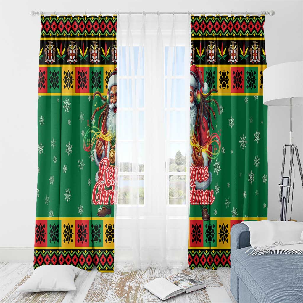 Jamaica Christmas Window Curtain Reggae Santa with Dreadlocks Design - Wonder Print Shop