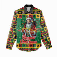 Jamaica Christmas Women Casual Shirt Reggae Santa with Dreadlocks Design - Wonder Print Shop