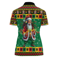 Jamaica Christmas Women Polo Shirt Reggae Santa with Dreadlocks Design - Wonder Print Shop