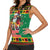 Jamaica Christmas Women Sleeveless Polo Shirt Reggae Santa with Dreadlocks Design - Wonder Print Shop