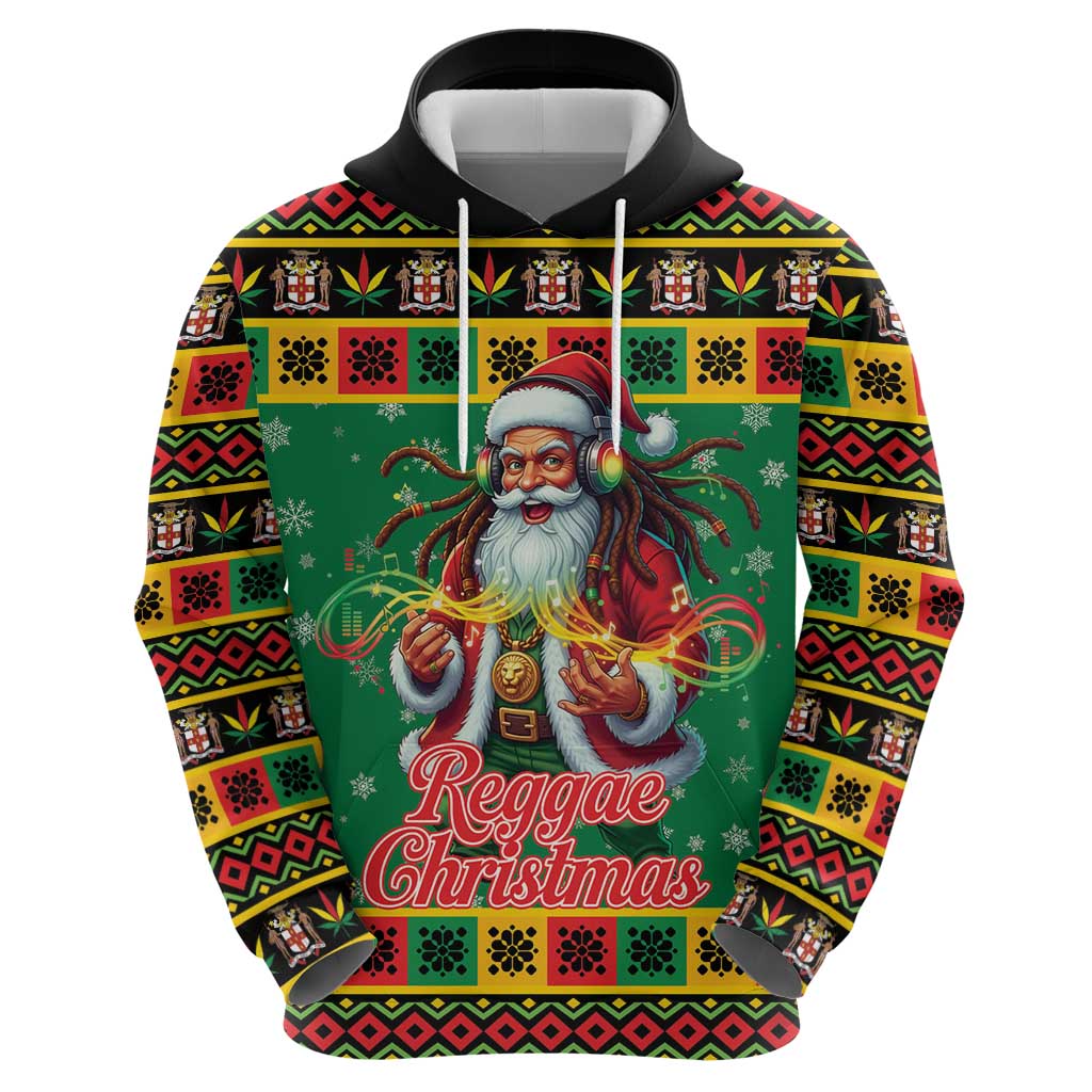 Jamaica Christmas Zip Hoodie Reggae Santa with Dreadlocks Design - Wonder Print Shop