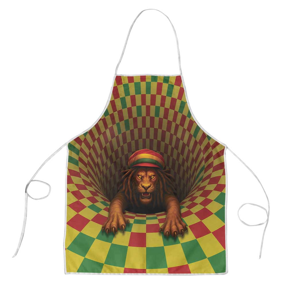 Jamaica Reggae Lion Apron Reggae Optical 3D Illusion - Wonder Print Shop