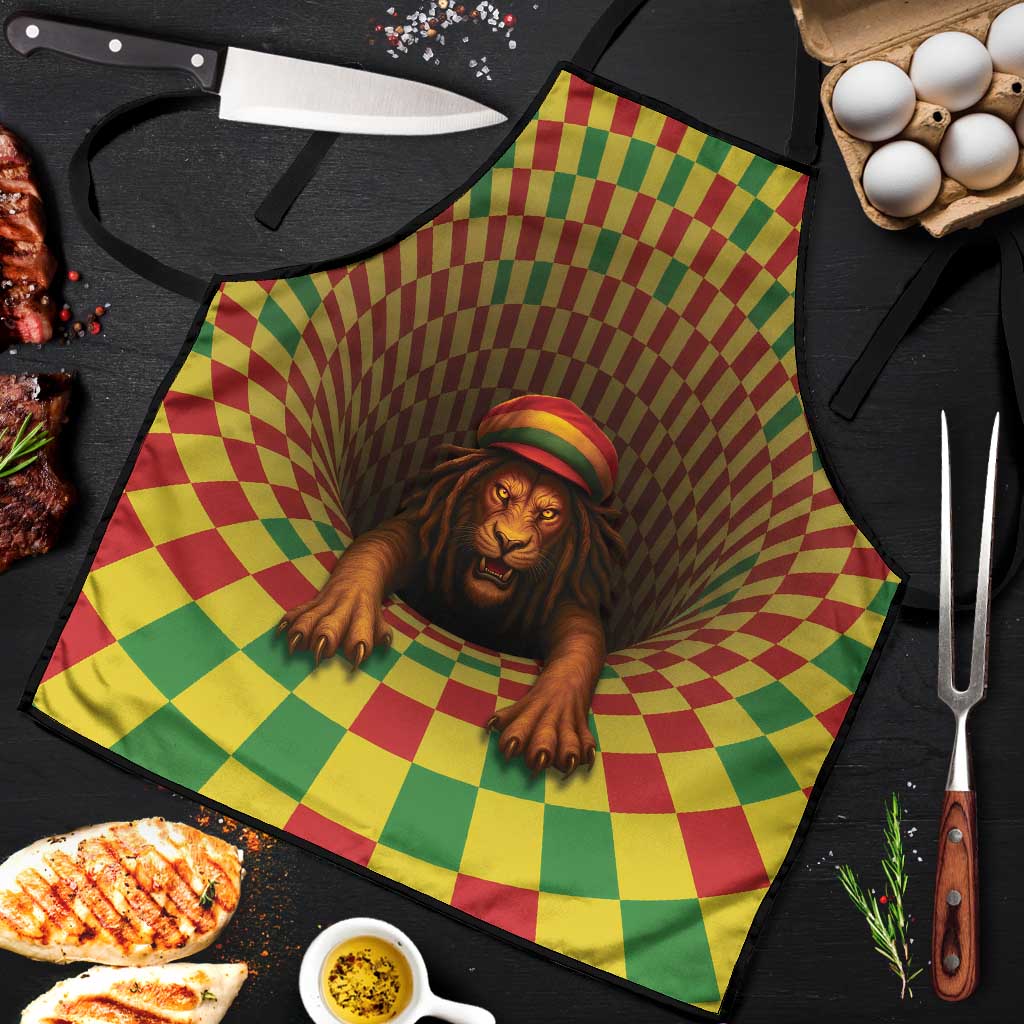 Jamaica Reggae Lion Apron Reggae Optical 3D Illusion - Wonder Print Shop