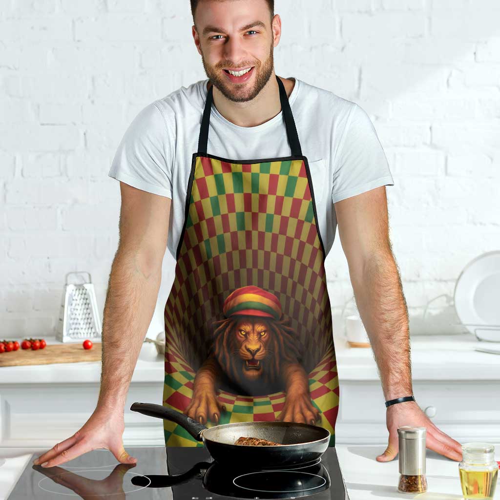 Jamaica Reggae Lion Apron Reggae Optical 3D Illusion - Wonder Print Shop