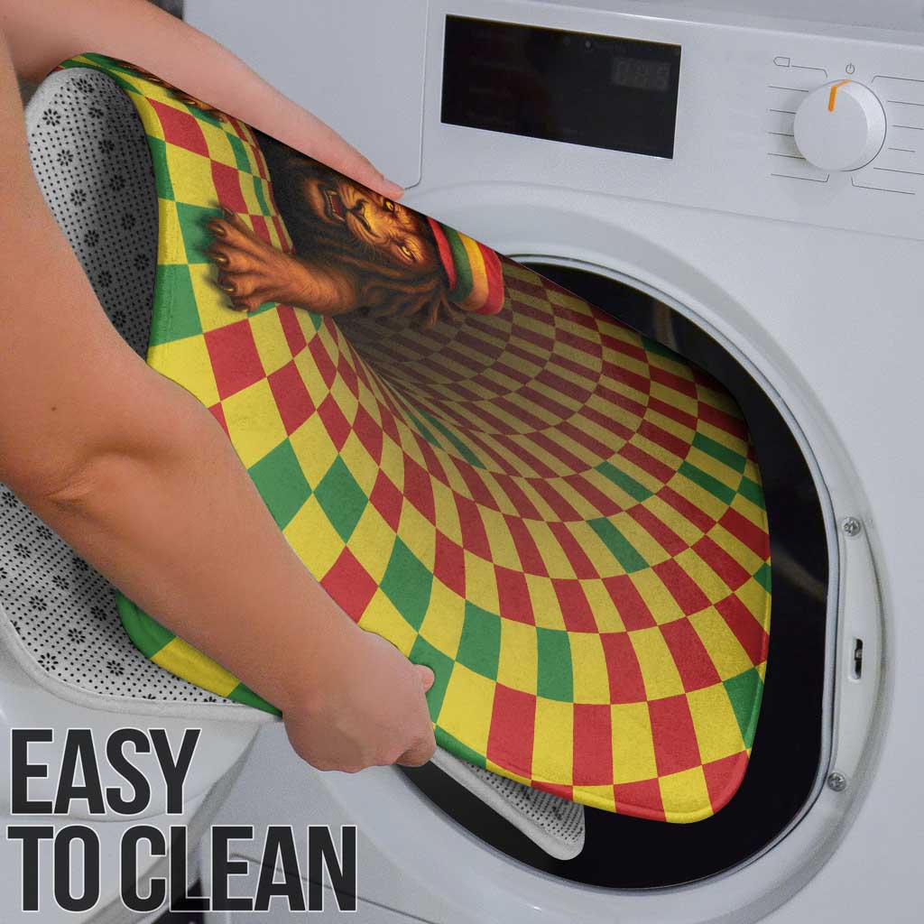 Jamaica Reggae Lion Bathroom Set Reggae Optical 3D Illusion - Wonder Print Shop