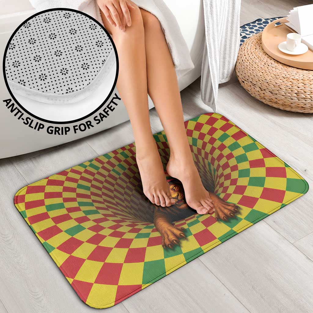 Jamaica Reggae Lion Bathroom Set Reggae Optical 3D Illusion - Wonder Print Shop