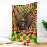 Jamaica Reggae Lion Blanket Reggae Optical 3D Illusion - Wonder Print Shop