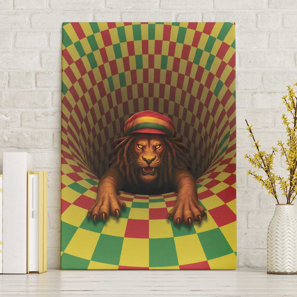 Jamaica Reggae Lion Canvas Wall Art Reggae Optical 3D Illusion - Wonder Print Shop