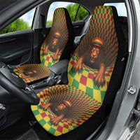 Jamaica Reggae Lion Car Seat Cover Reggae Optical 3D Illusion - Wonder Print Shop