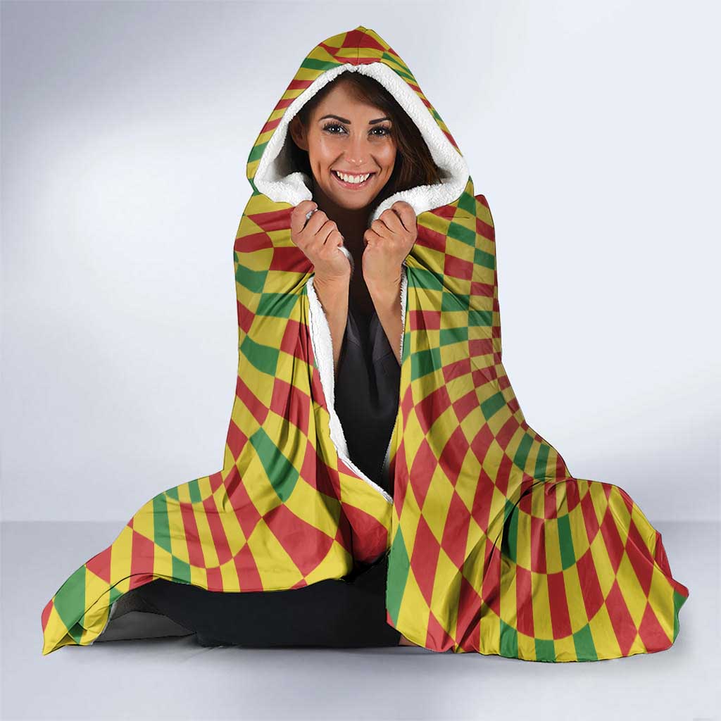 Jamaica Reggae Lion Hooded Blanket Reggae Optical 3D Illusion - Wonder Print Shop