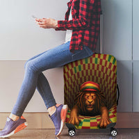 Jamaica Reggae Lion Luggage Cover Reggae Optical 3D Illusion - Wonder Print Shop
