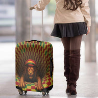 Jamaica Reggae Lion Luggage Cover Reggae Optical 3D Illusion - Wonder Print Shop