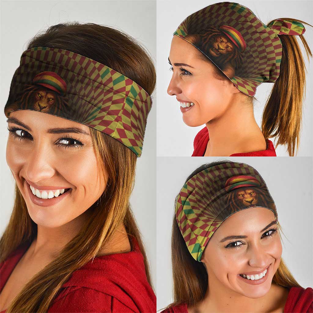 Jamaica Reggae Lion Neck Gaiter Reggae Optical 3D Illusion - Wonder Print Shop