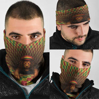 Jamaica Reggae Lion Neck Gaiter Reggae Optical 3D Illusion - Wonder Print Shop