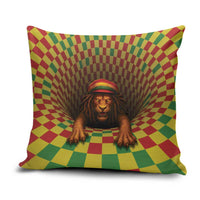 Jamaica Reggae Lion Pillow Cover Reggae Optical 3D Illusion - Wonder Print Shop