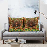 Jamaica Reggae Lion Pillow Cover Reggae Optical 3D Illusion - Wonder Print Shop