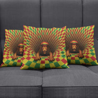 Jamaica Reggae Lion Pillow Cover Reggae Optical 3D Illusion - Wonder Print Shop