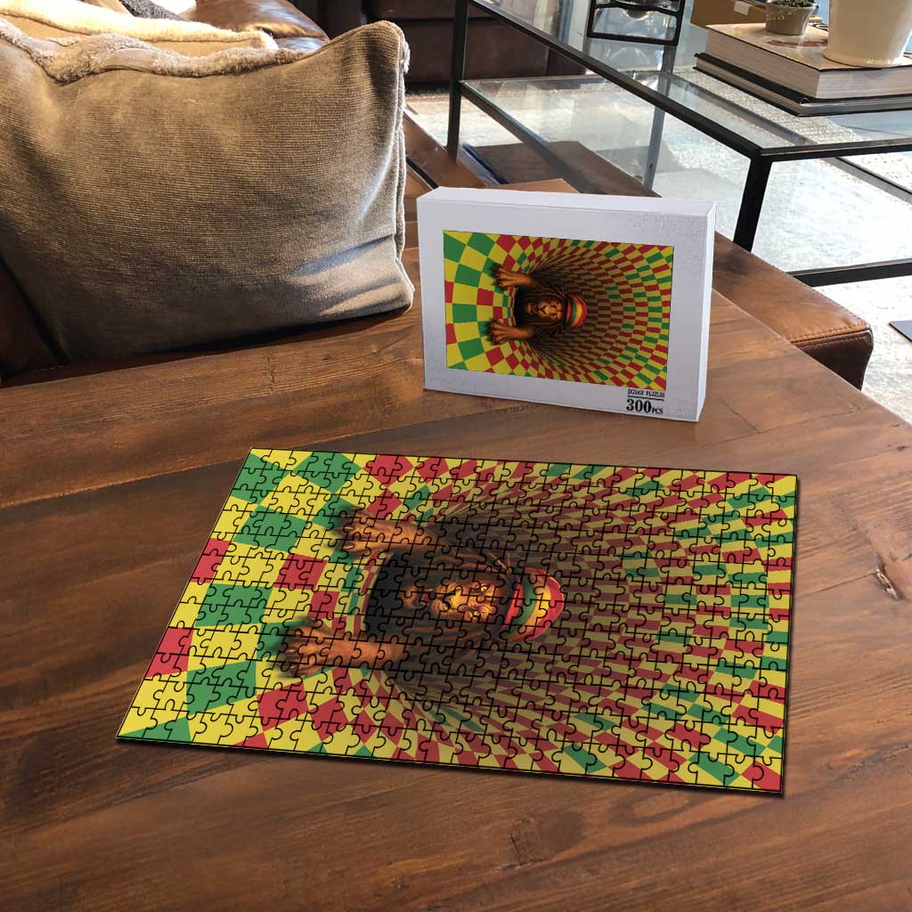 Jamaica Reggae Lion Puzzle Reggae Optical 3D Illusion - Wonder Print Shop