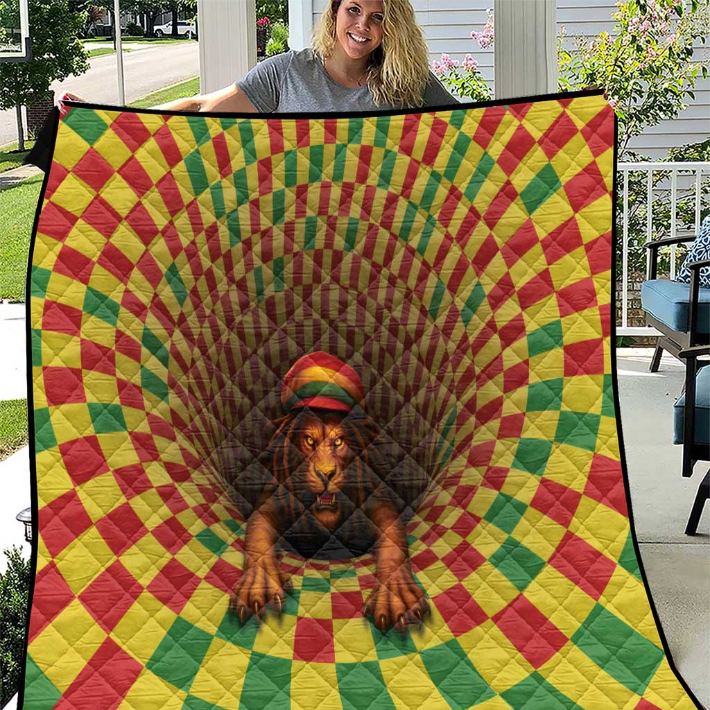 Jamaica Reggae Lion Quilt Reggae Optical 3D Illusion - Wonder Print Shop