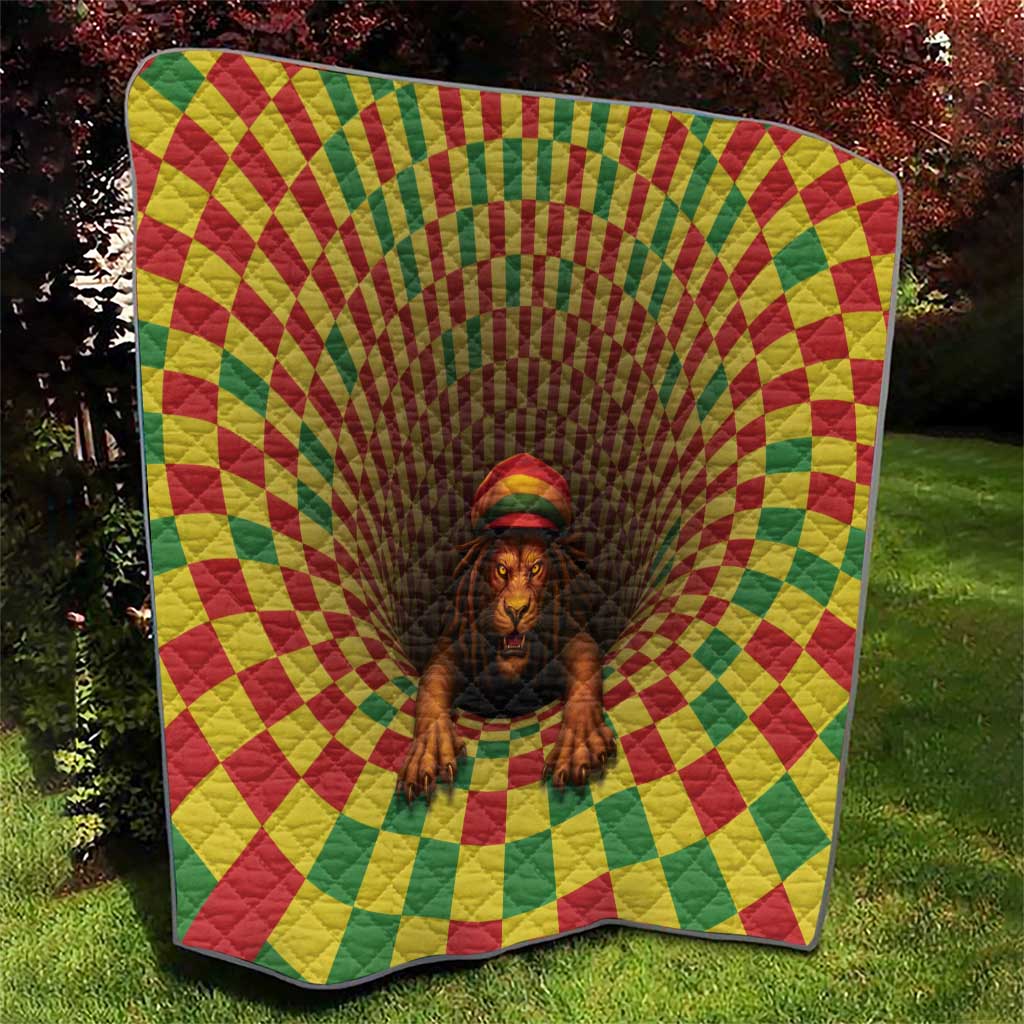 Jamaica Reggae Lion Quilt Reggae Optical 3D Illusion - Wonder Print Shop