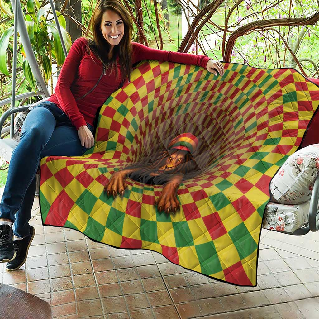 Jamaica Reggae Lion Quilt Reggae Optical 3D Illusion - Wonder Print Shop